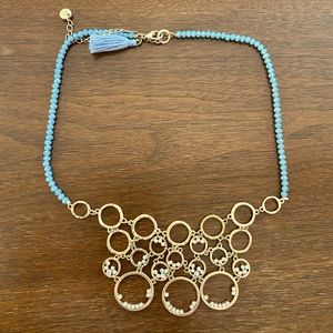 Last chance! beaded necklace hammered gold hoop design crystal bubble offers ➕